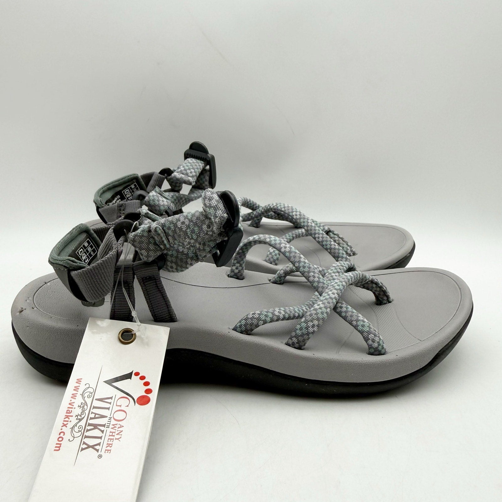 Viakix Womens Samara Hiking Sandals US 6 EU 37 Grey Black NIB