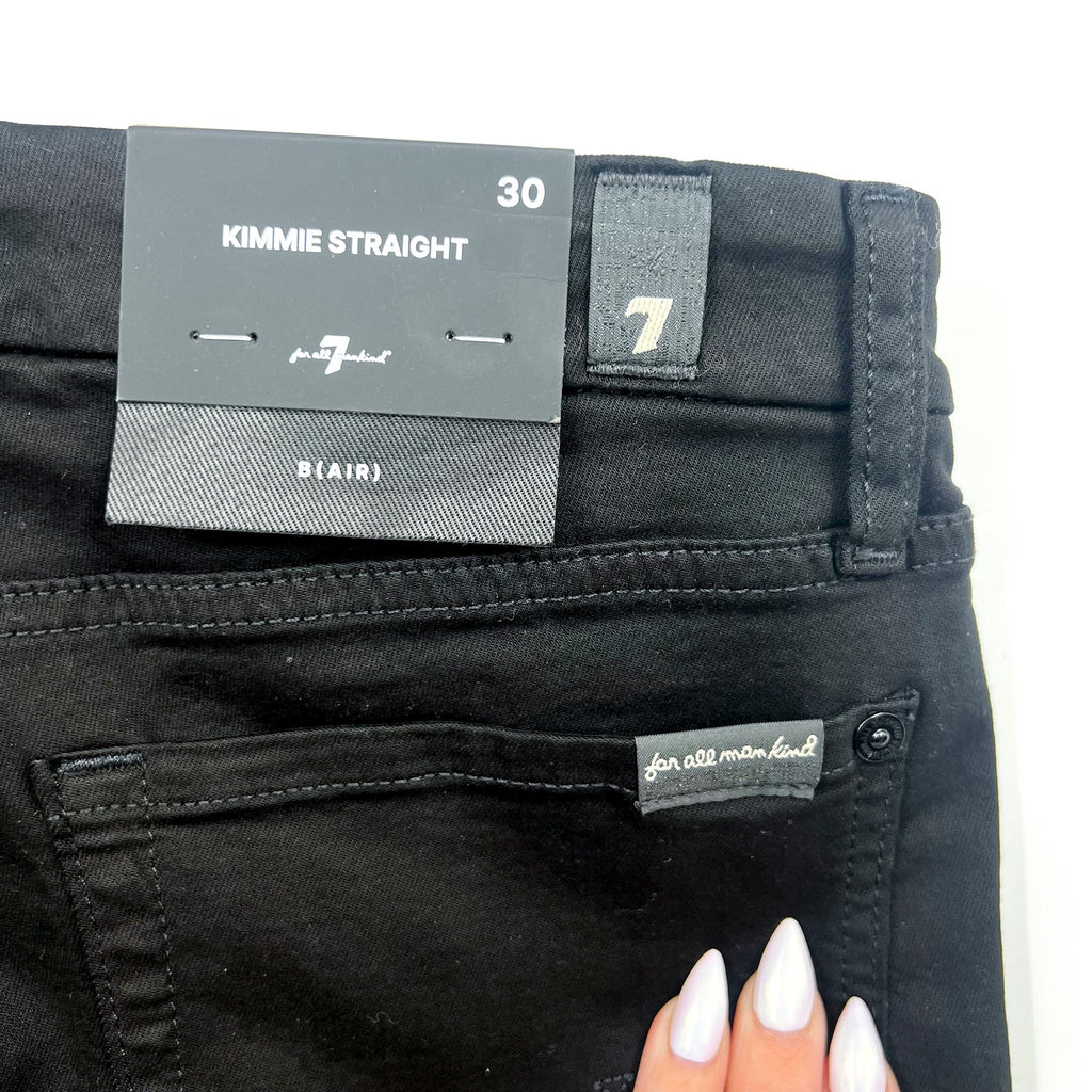 7 FOR ALL MANKIND B(AIR) Kimmie Straight Jeans Size 30 US 10 Rinsed Black NWT