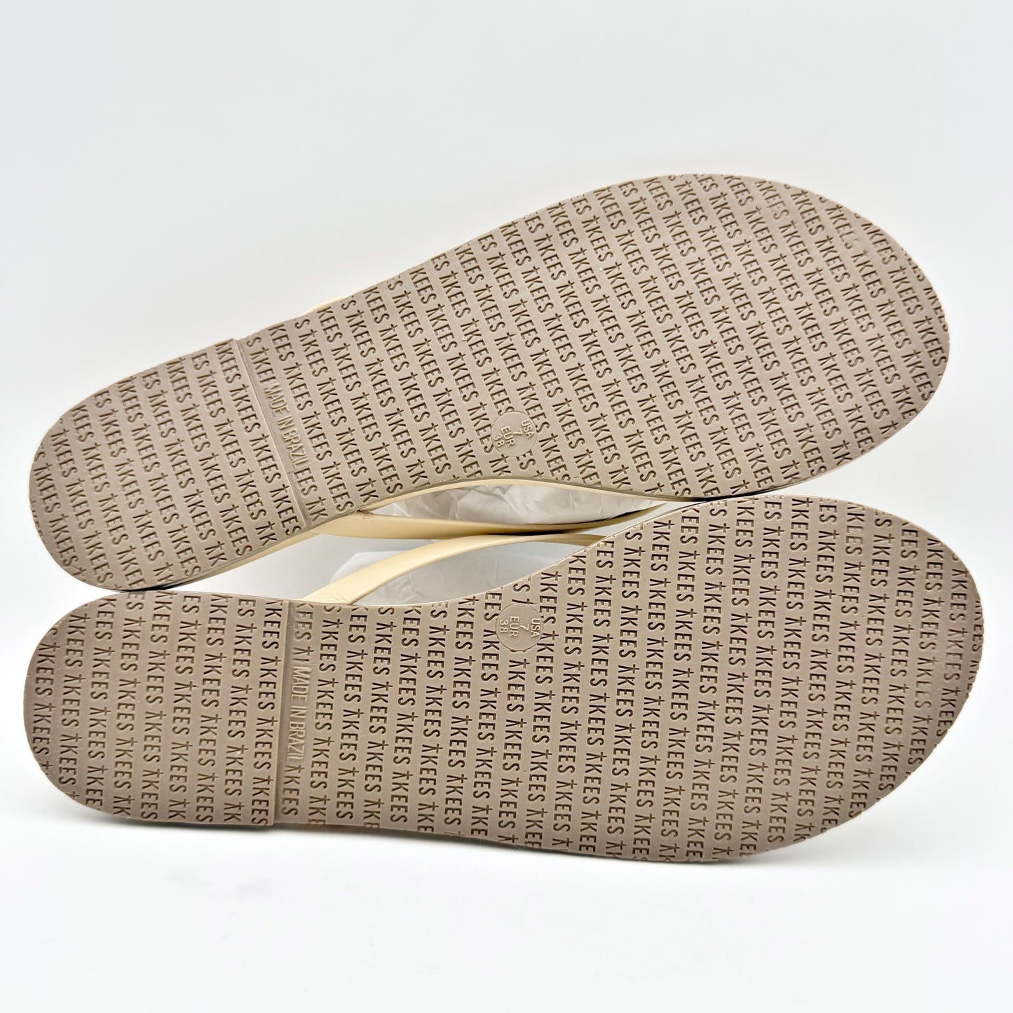 TKEES Womens Foundation Matte Sandals US 7 M Nude Cowhide Leather NWOB