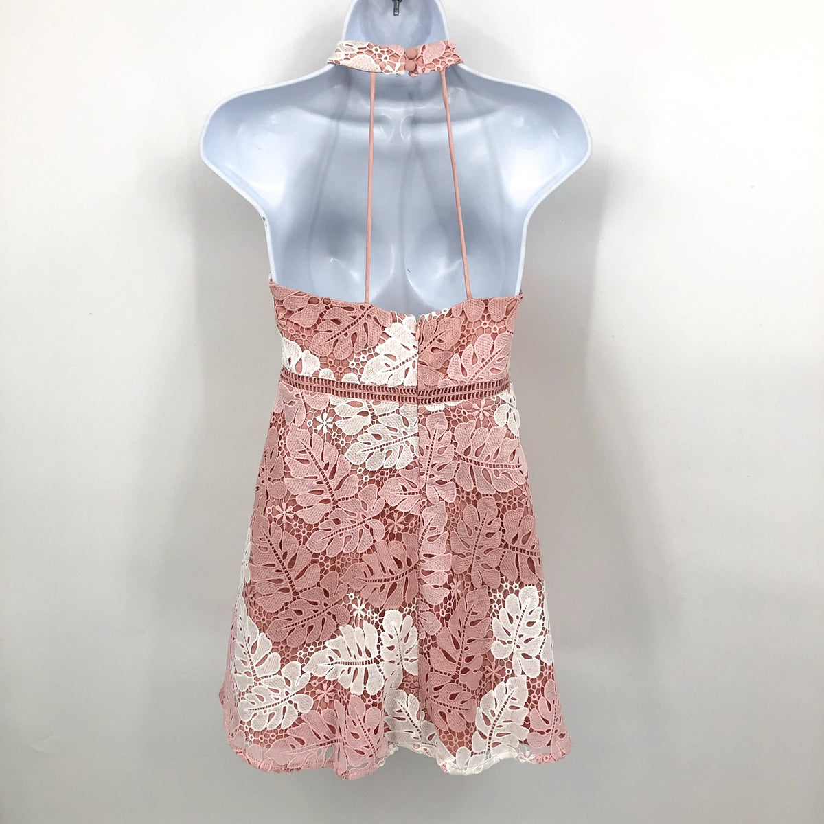 BARDOT JUNIOR Gemma Lace Halter Dress Girls Size 16 Pink White Two Tone NWT