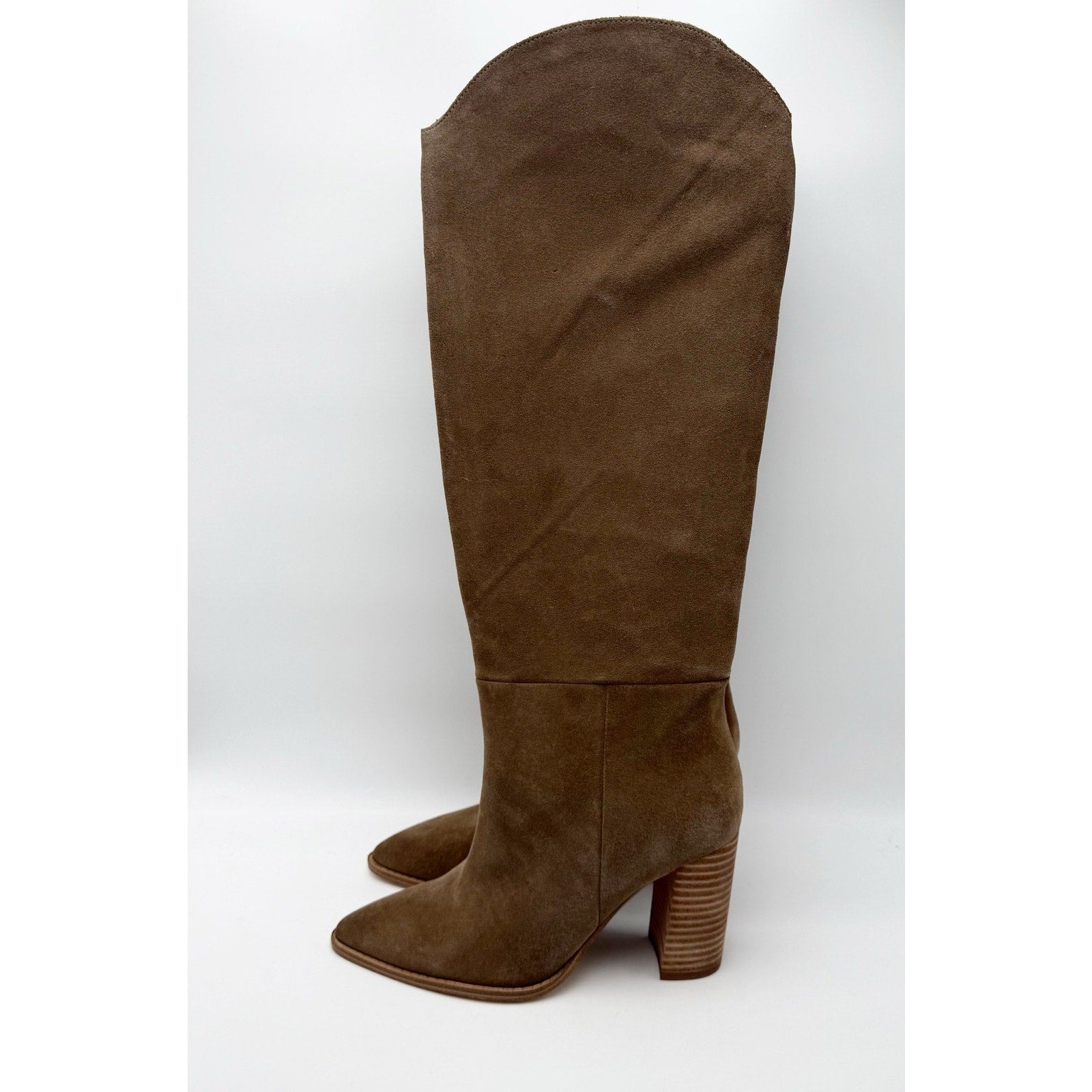 Steve Madden Women Bixby Knee High Boot US 7.5 M Brown Suede Water Repellent NIB