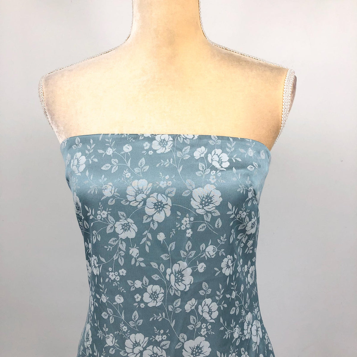 PRINCESS POLLY Women's Ramie Strapless Mini Dress Size 10 Blue Floral NWT