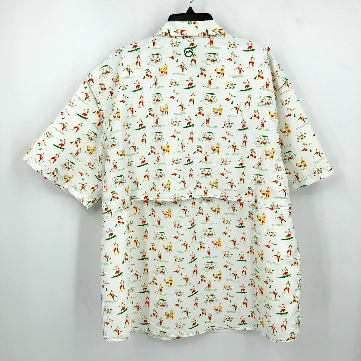 MAGELLAN Mens Life As A Luchador Fishing Shirt 2XL White Print Short Sleeve NWOT