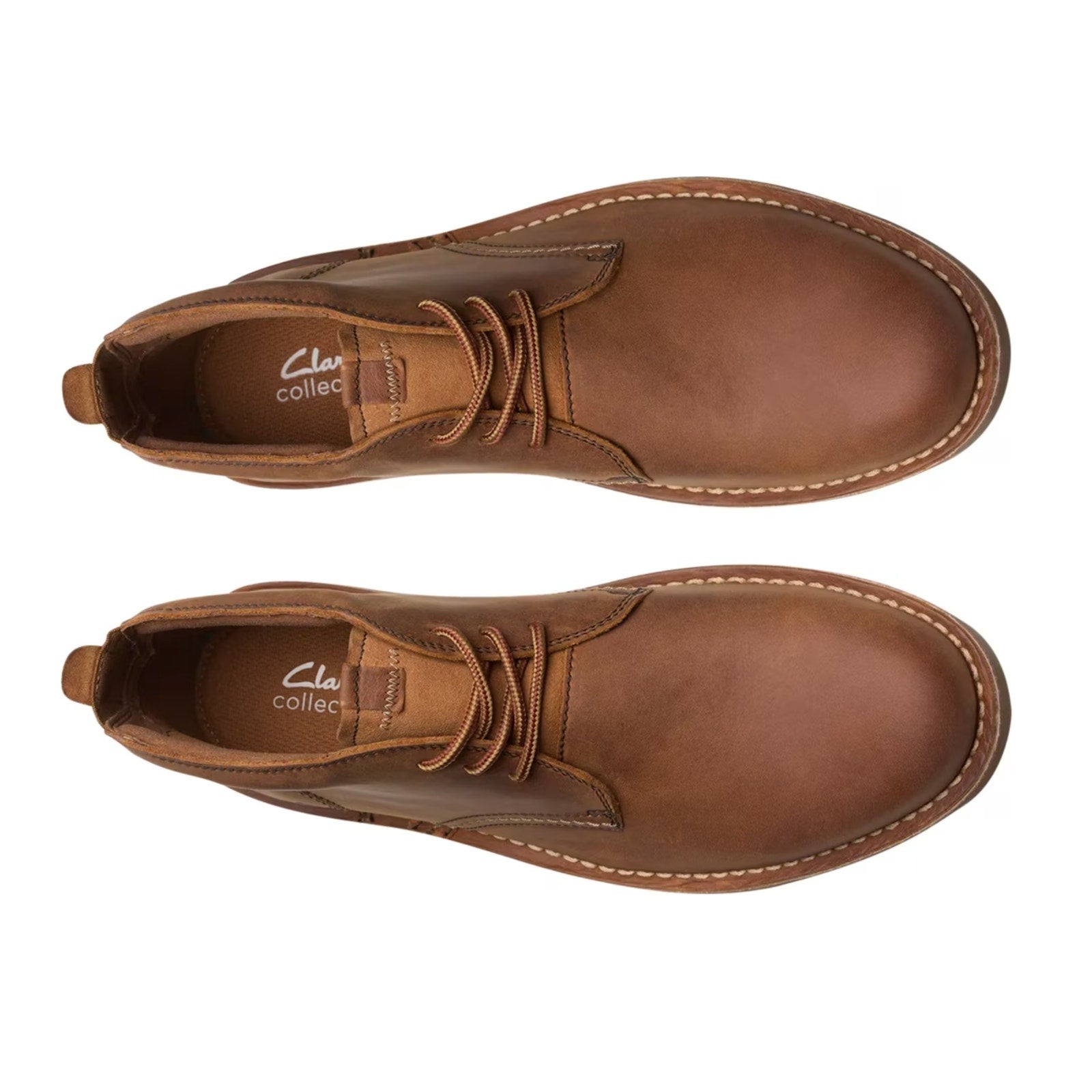 Clarks Mens Eastridge Mid Chukka Boots Size 10 WIDE EU 43 Brown Leather NWOB