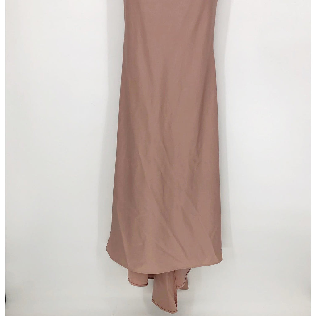 LA FEMME 29848 Jersey Long Gown 0 Pink Mauve Faux Wrap V Neck Prom Dress NWT