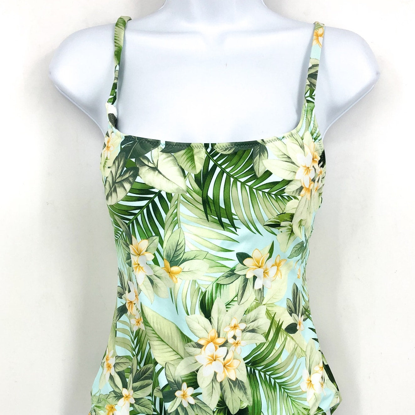 TOMMY BAHAMA Paradise Frond Reversible One-Piece Swimsuit Size 4 Green White NWT