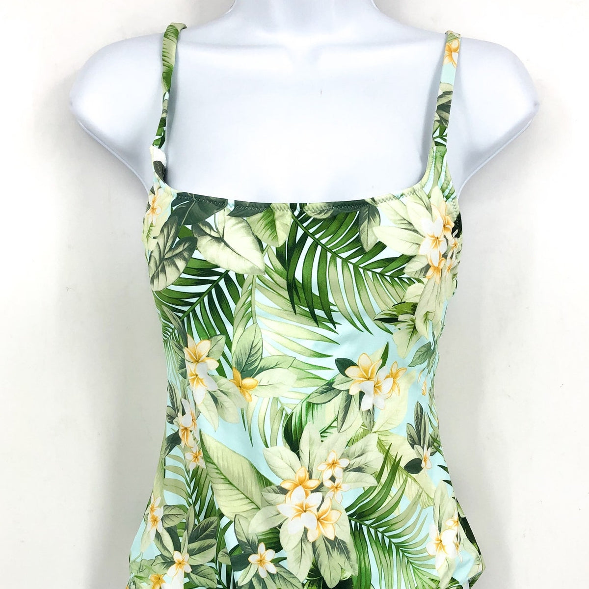 TOMMY BAHAMA Paradise Frond Reversible One-Piece Swimsuit Size 4 Green White NWT