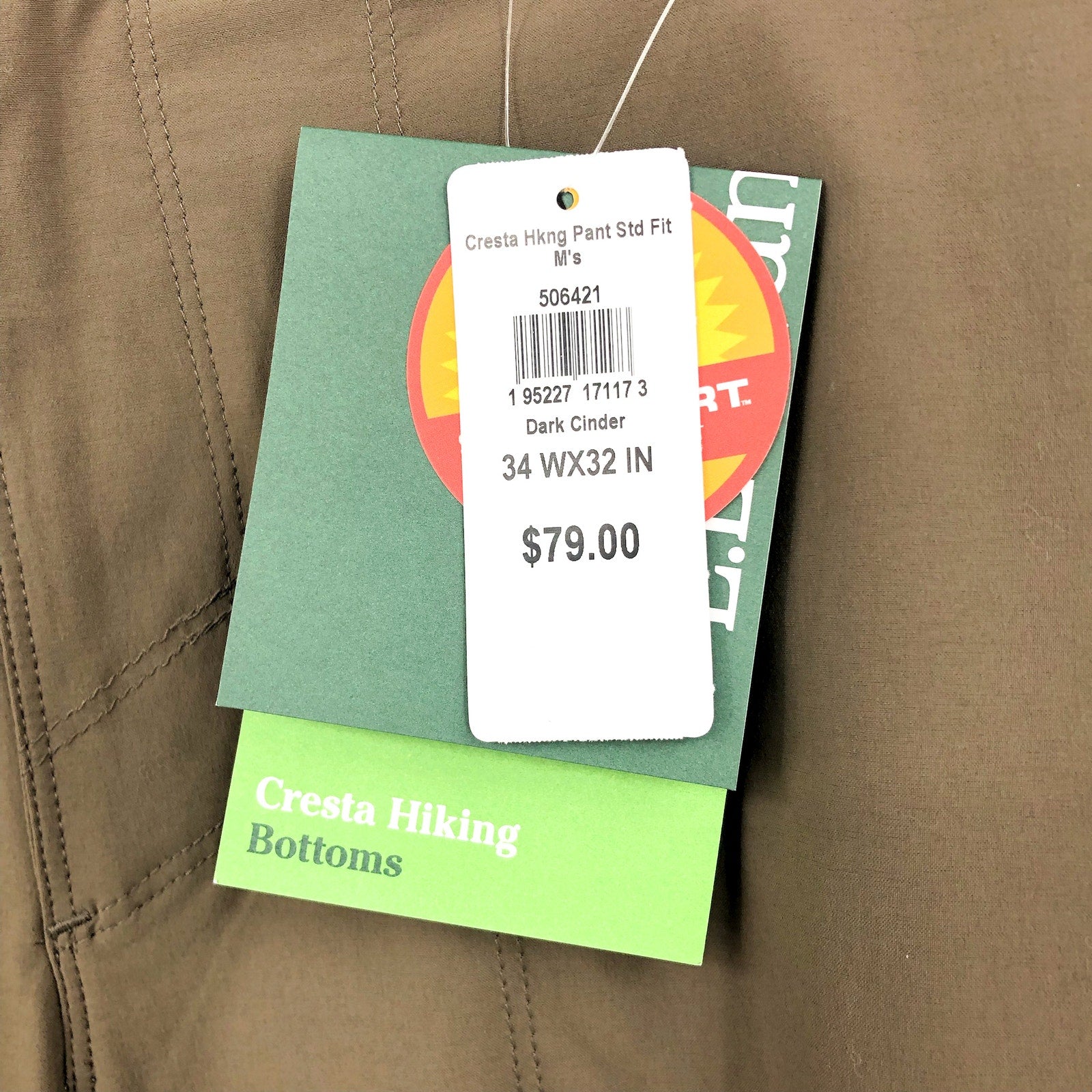 L.L. BEAN Men's Cresta Lined Hiking Pants 34x32 Brown Dark Cinder Pull On NWT