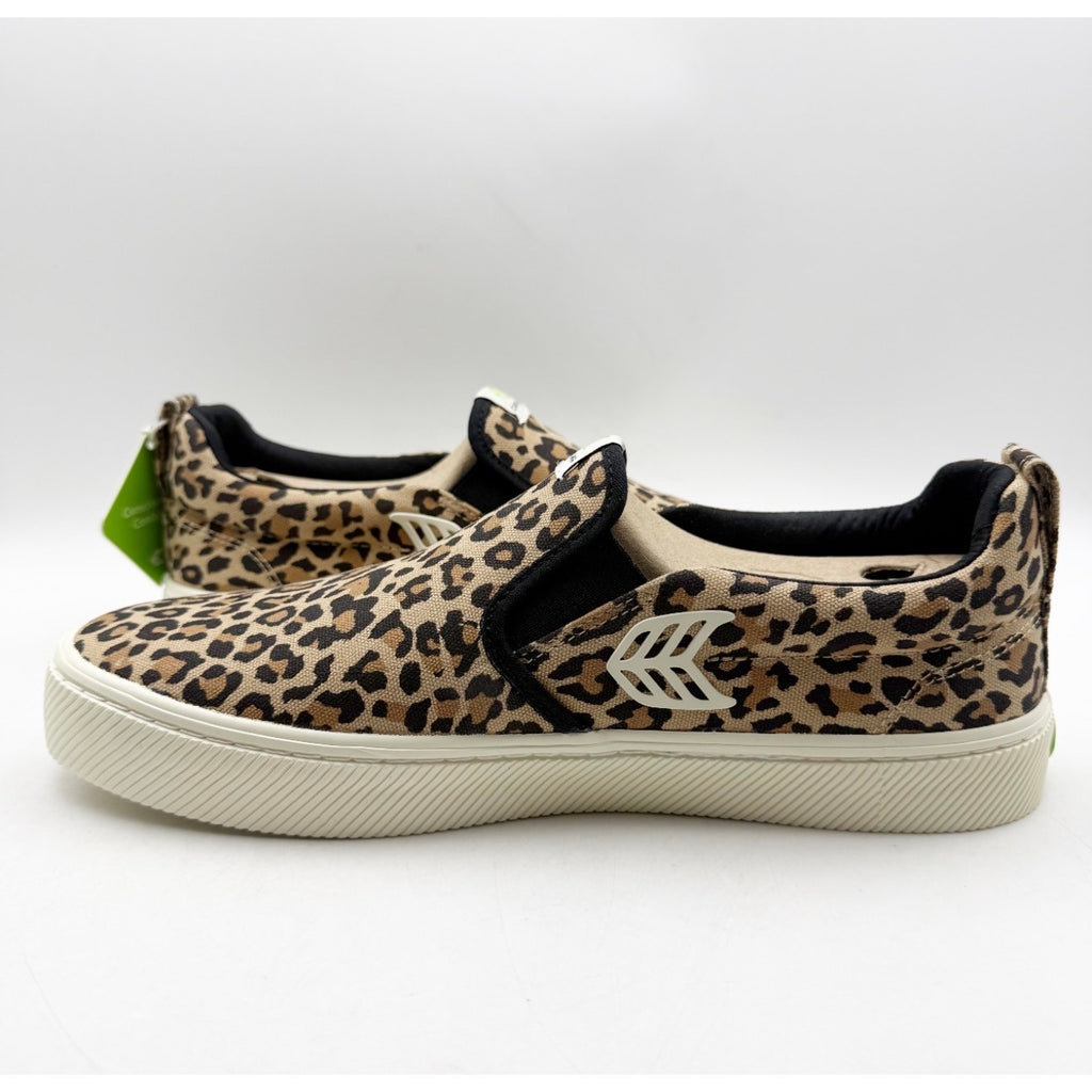Cariuma Slip-On Canvas Sneakers Mens 10.5 Womens 12 Leopard Tan NIB