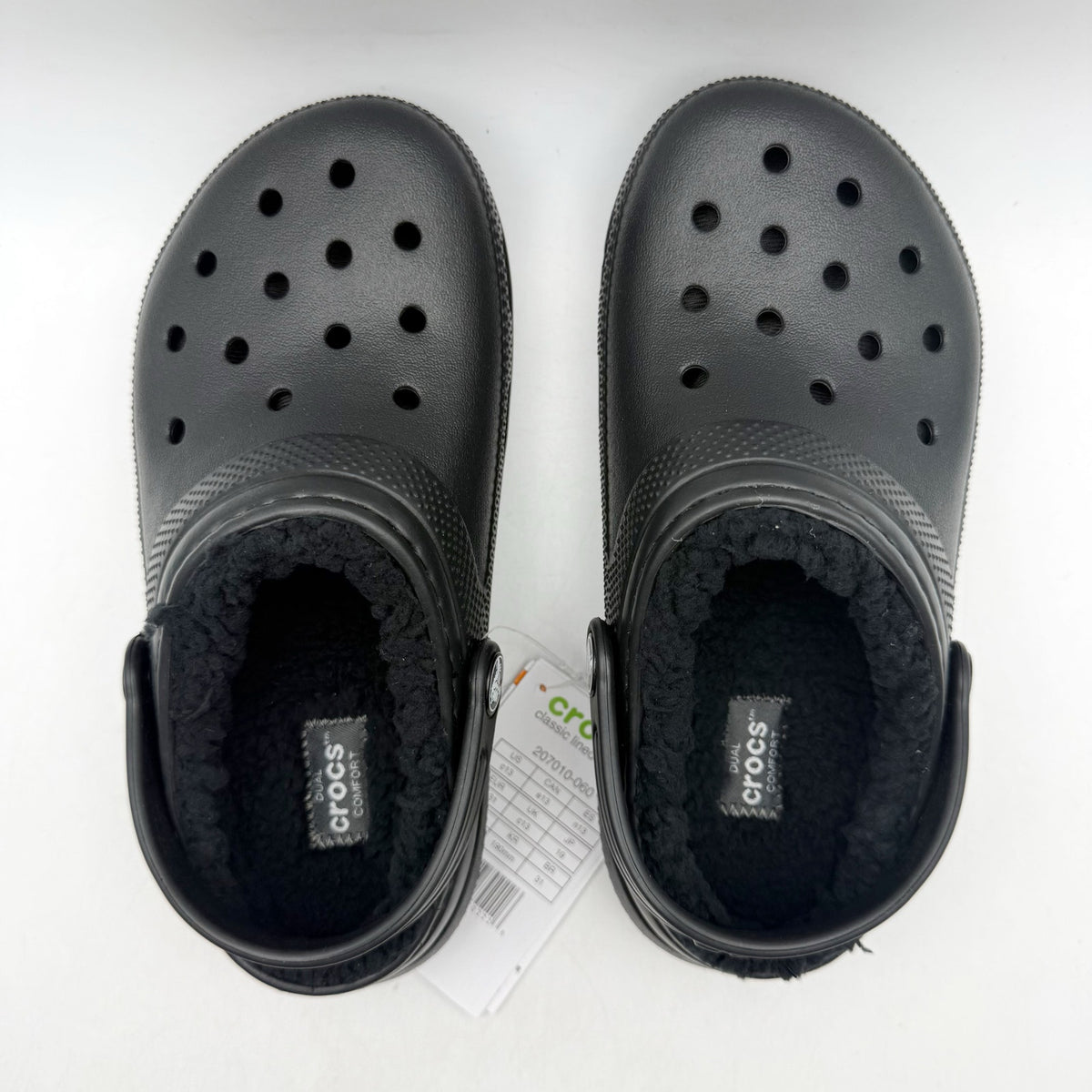 Crocs Kids Classic Lined Clogs C13 EU 30.5 Black Lightweight NWT