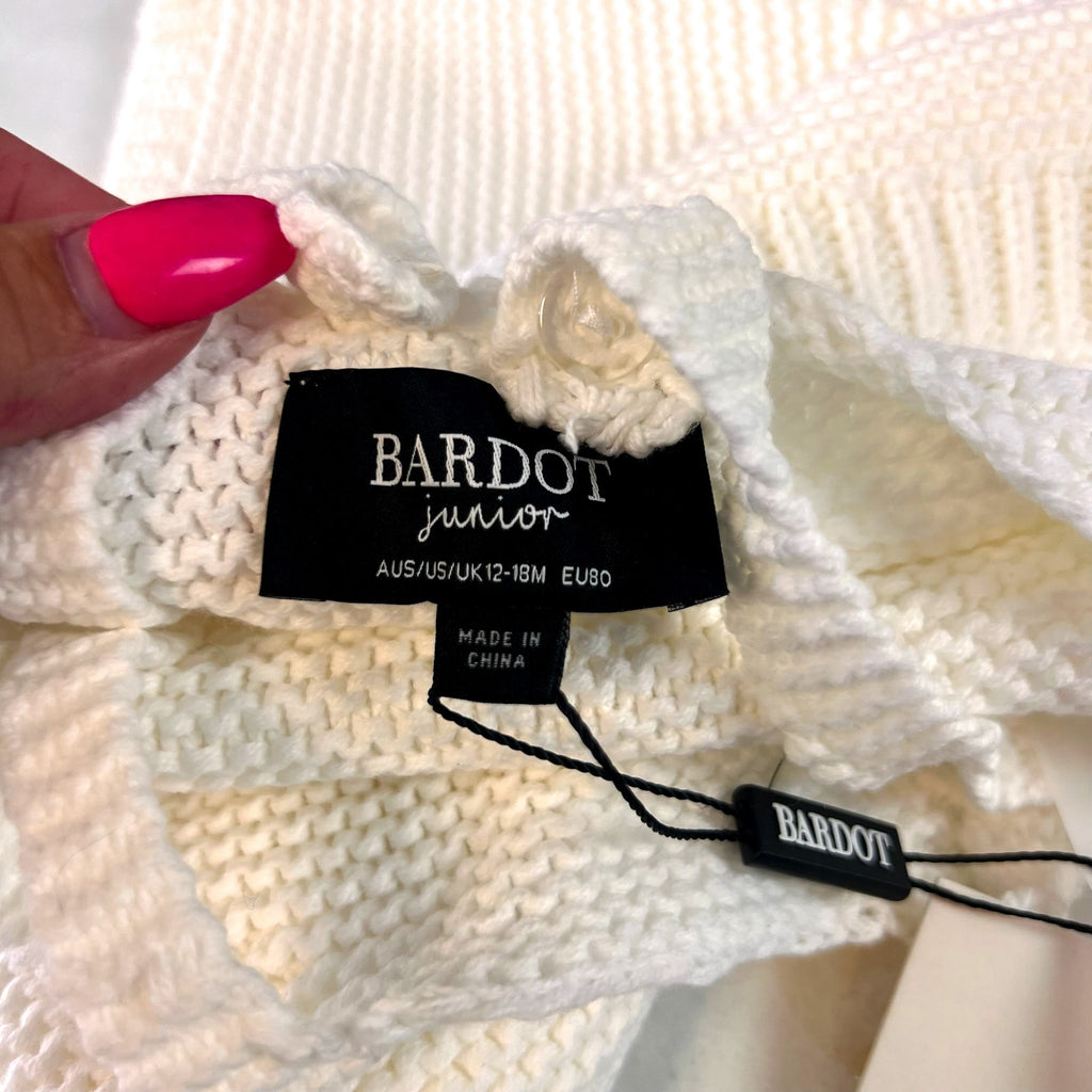 BARDOT JUNIOR Baby Girl Andi Knit Dress 12-18 Months Orchid White Sleeveless NWT