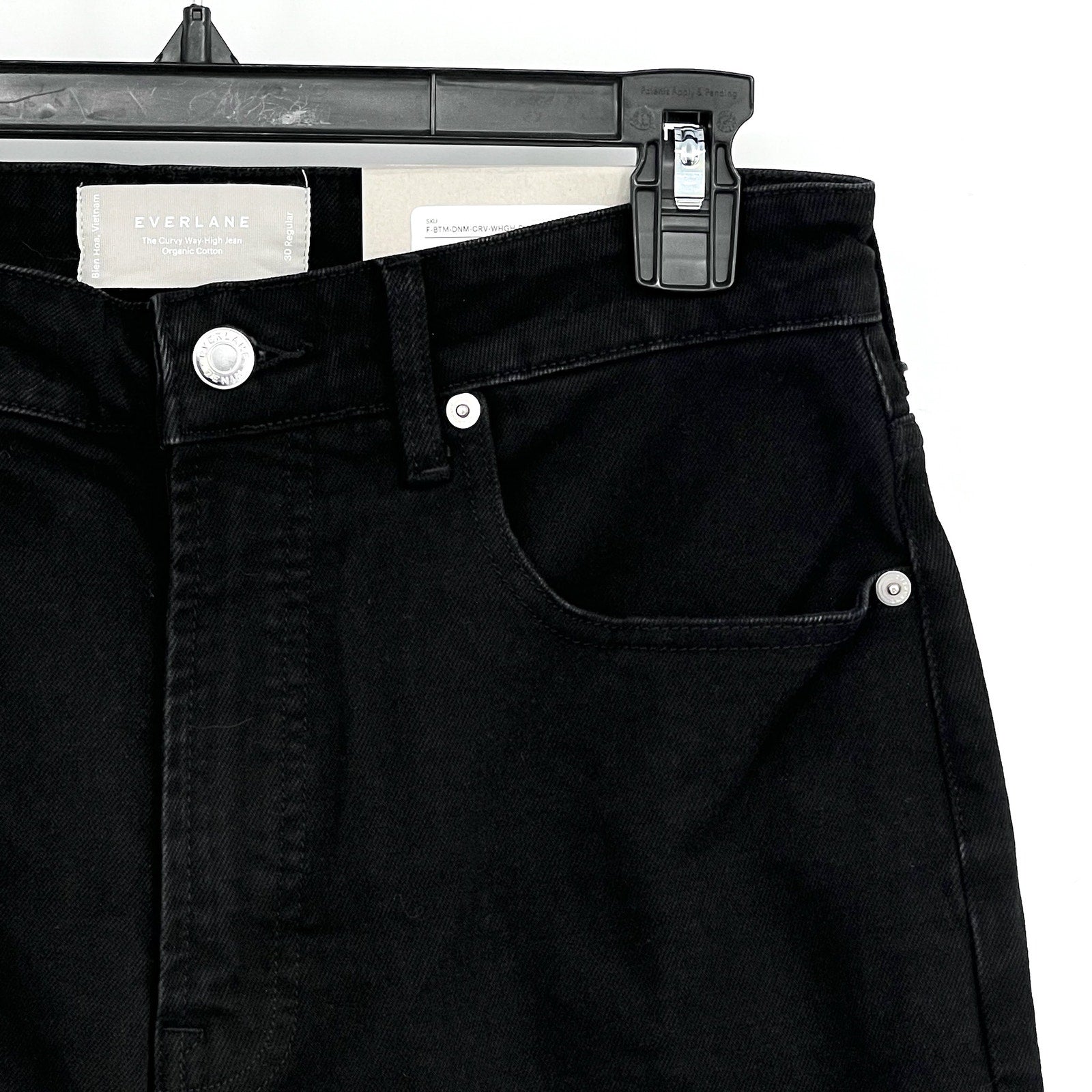 EVERLANE Women's The Curvy Way High Jeans 30x28 US 10 Black Organic Cotton NWT