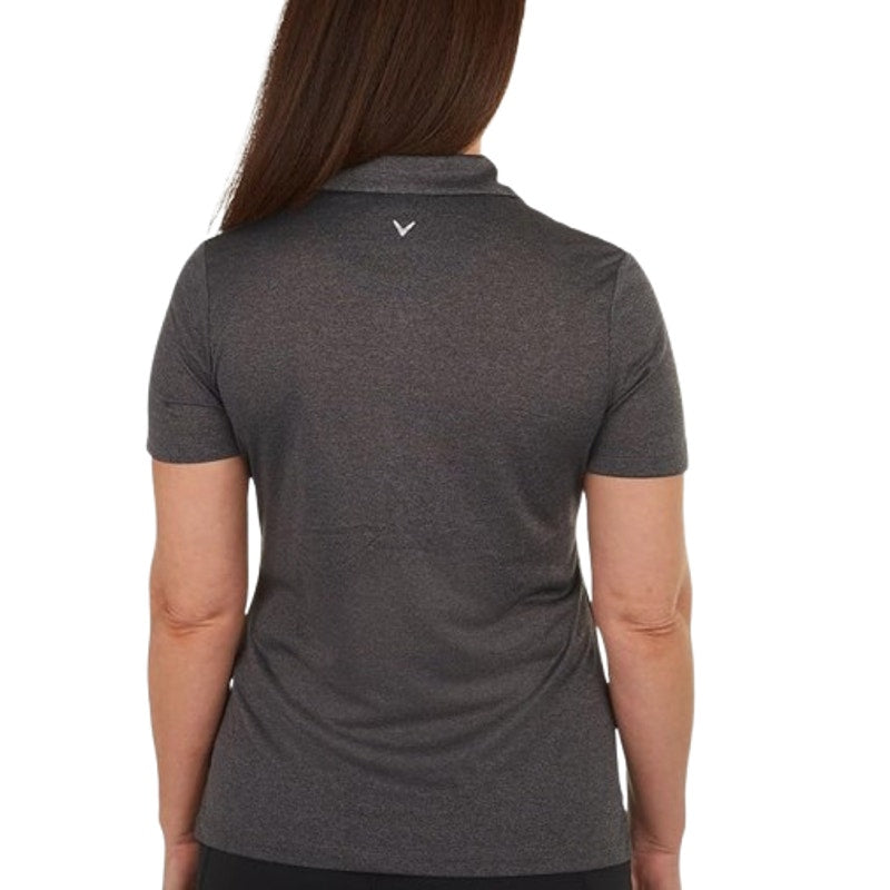 CALLAWAY Womens 1/4 Zip Short Sleeve Golf Polo Shirt Small Black Gray NWT