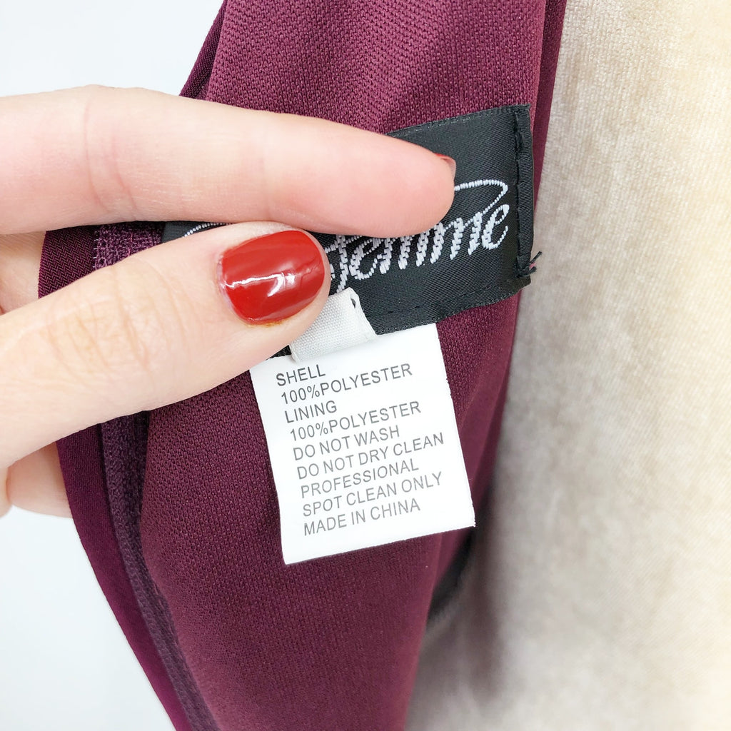 LA FEMME 29814 Women Knot Waist Jersey Evening Dress 18 Red Dark Berry NWT
