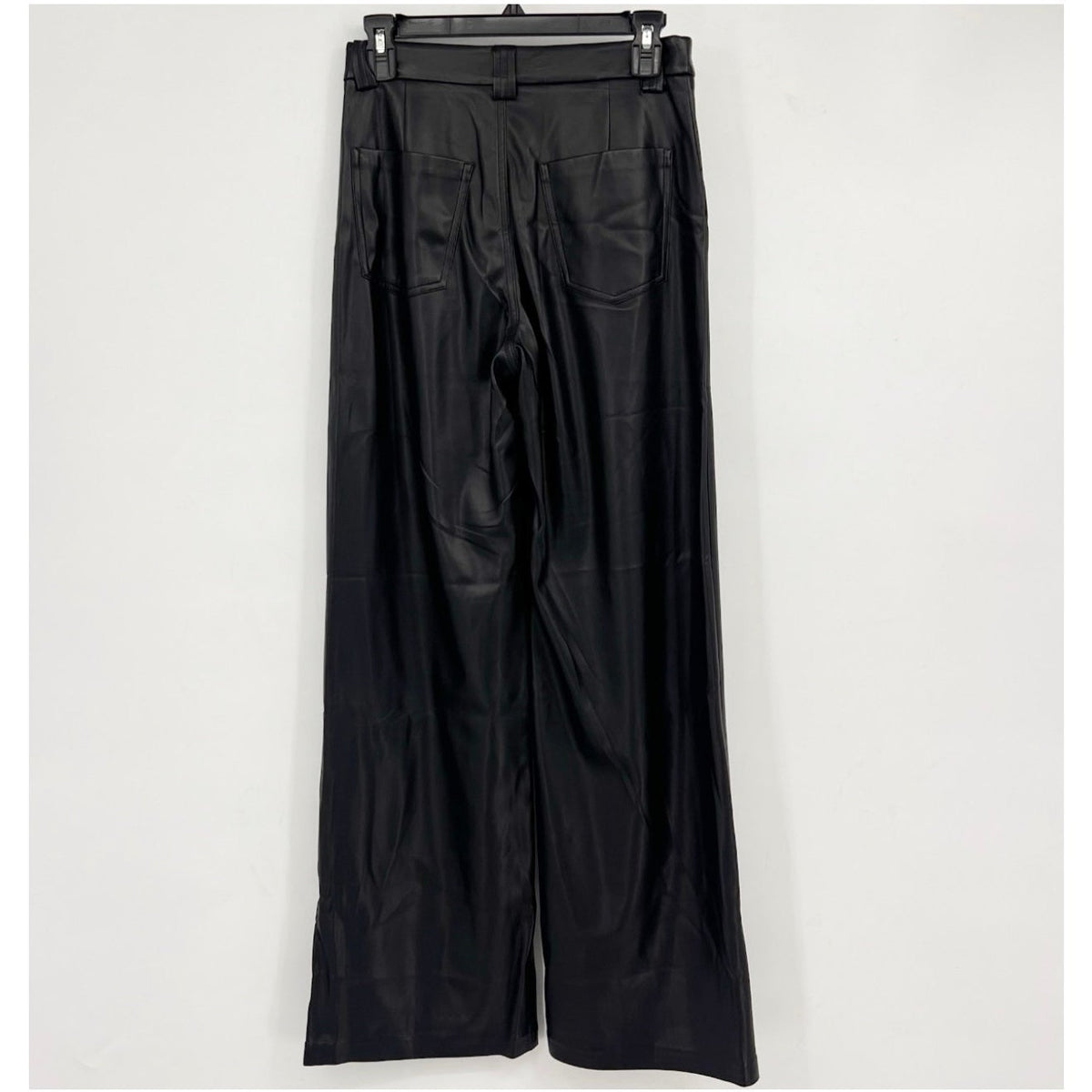 JOE'S JEANS Women's Mia Wide Leg Leather Pants Size 25 US 0 Black High Rise NWT