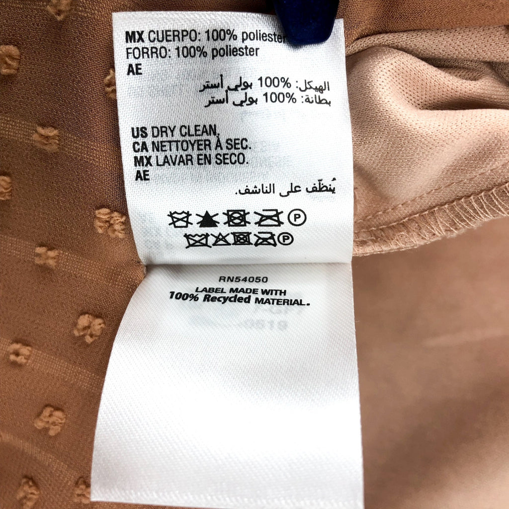 I.N.C. INTERNATIONAL CONCEPTS Chiffon Shift Dress Small Tan Back Tie NWT