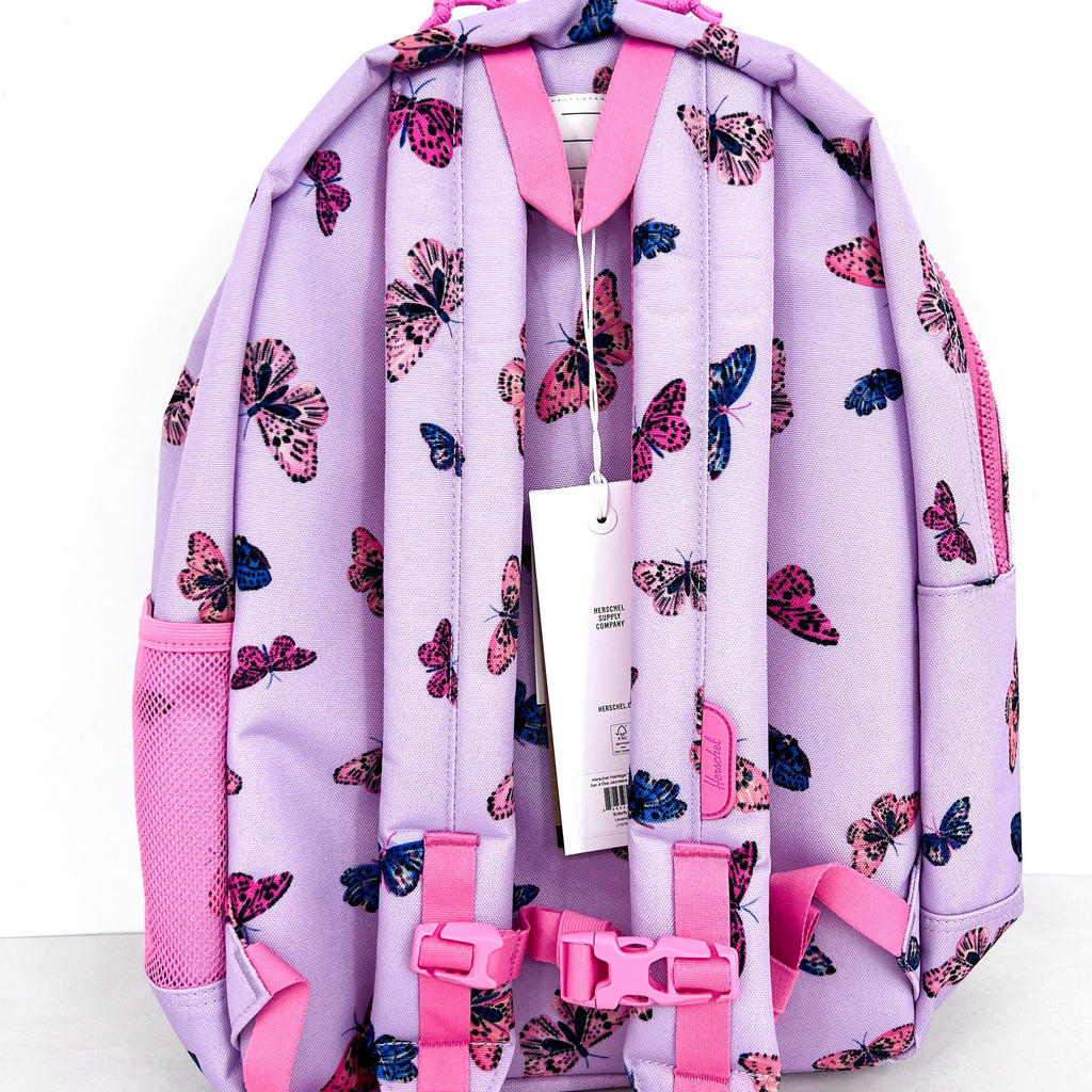 HERSCHEL HERITAGE Youth Backpack 26L Purple Lavendula Butterflies NWT