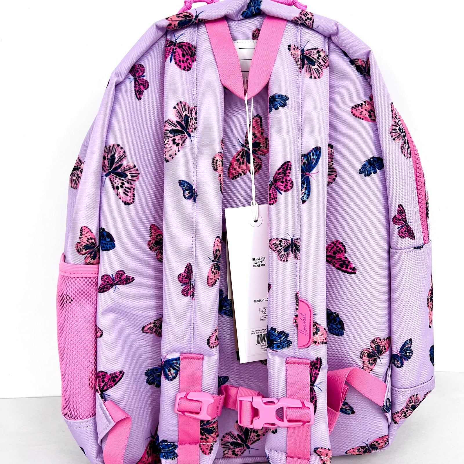 HERSCHEL HERITAGE Youth Backpack 26L Purple Lavendula Butterflies NWT