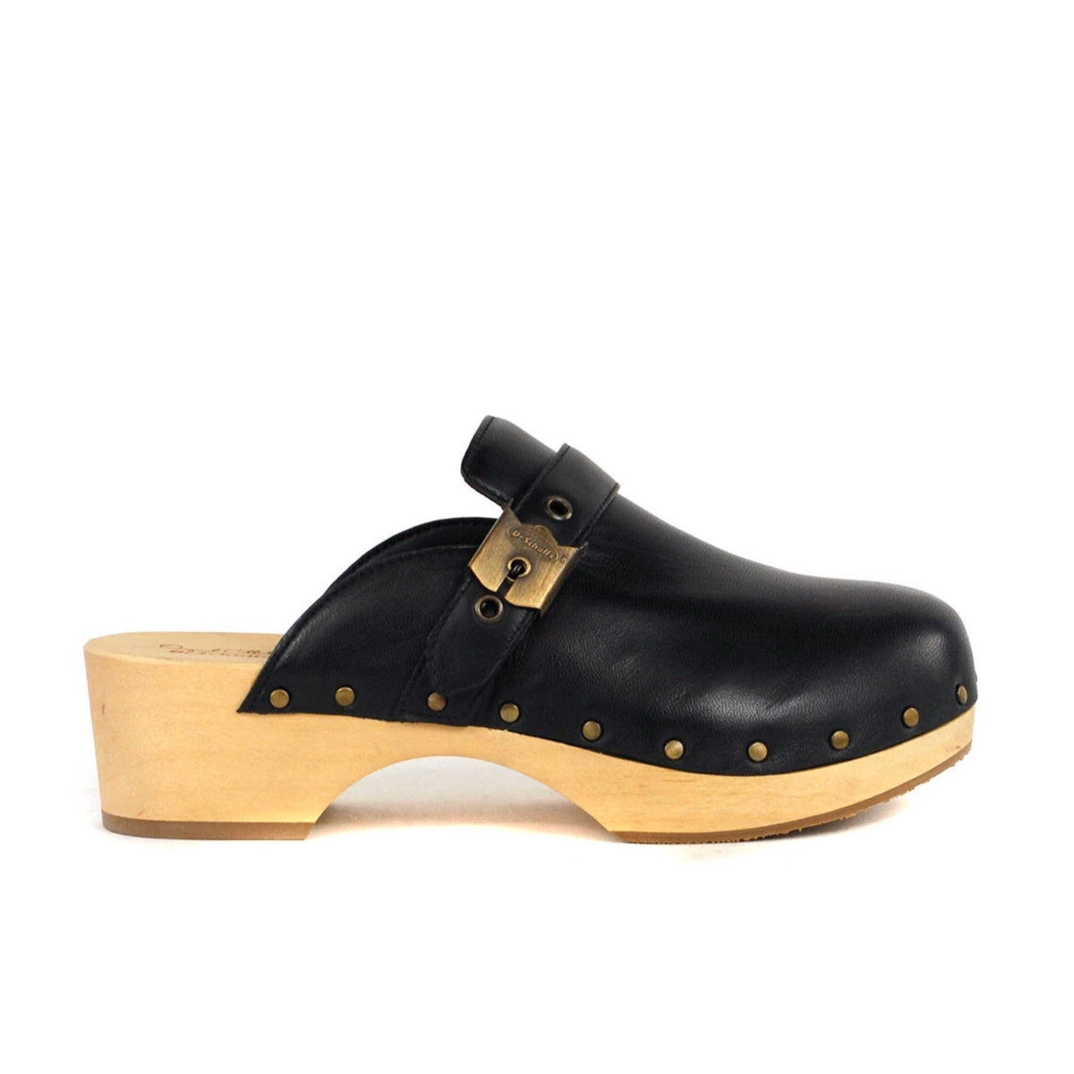DR SCHOLL'S Women’s Original Clogs Size 6M Black Nubia Leather NWOB