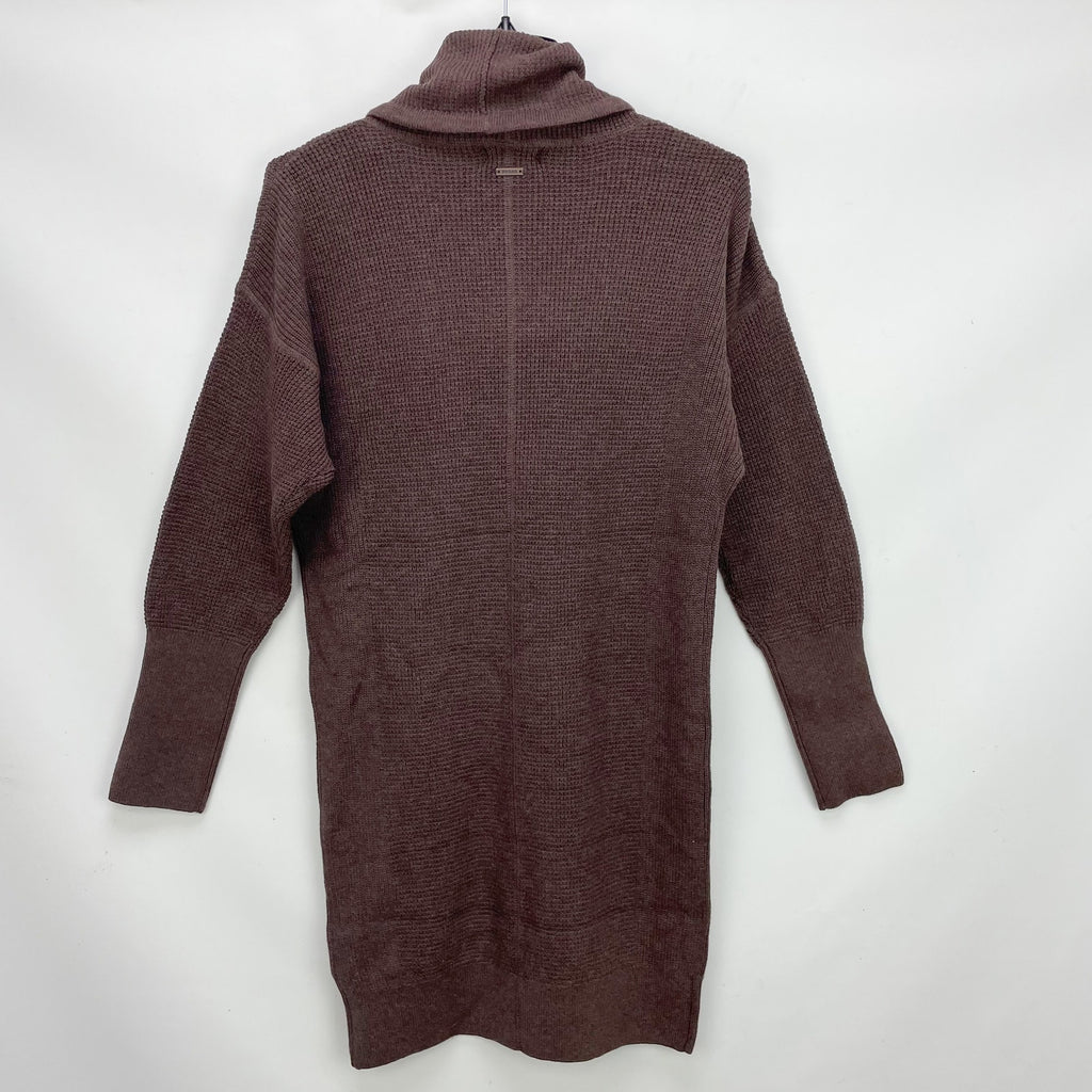 prAna Milani Sweater Dress XS Clove Red Funnel Neck Long Sleeve Waffle Knit NWT