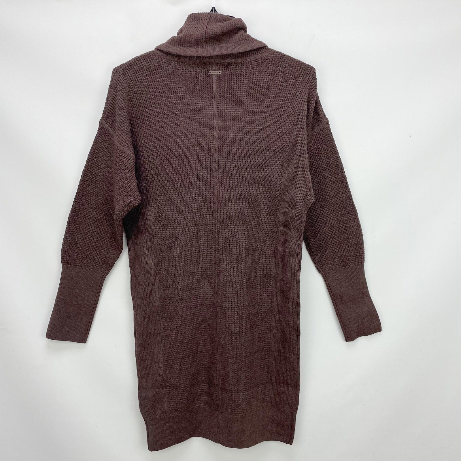 prAna Milani Sweater Dress XS Clove Red Funnel Neck Long Sleeve Waffle Knit NWT