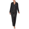 KATE SPADE Womens Long Sleeve Sweater Knit Pajama Set Small Black White Dot NWT
