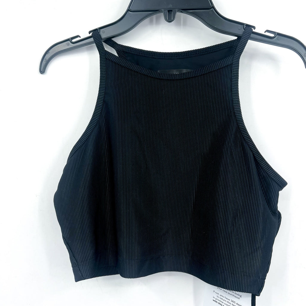 BEACH RIOT Women's Anna Tank Top Medium Black Ribbed Crop NWT