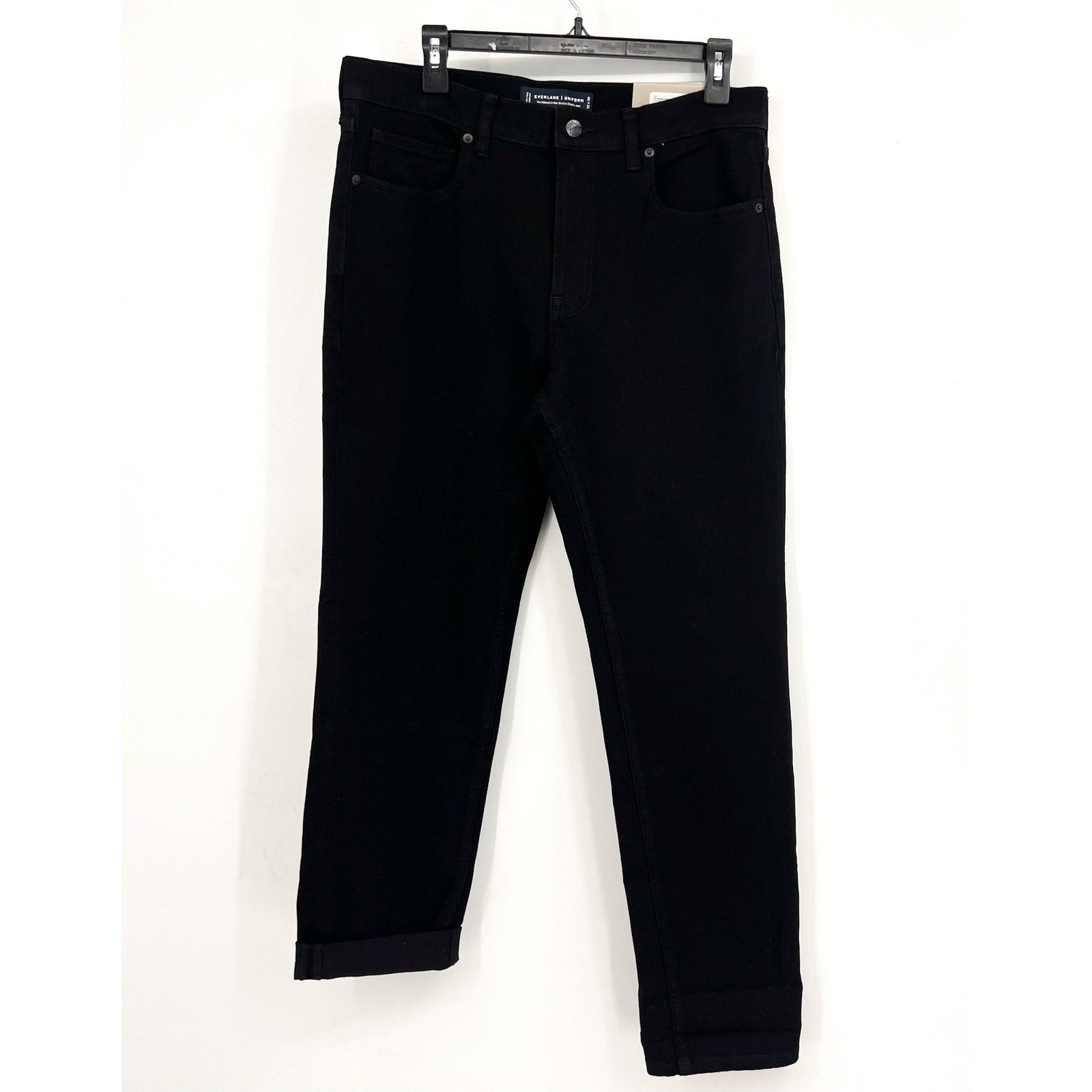 EVERLANE Uniform Men's Relaxed Jeans 32x30 Black 4-Way Stretch Organic NWT