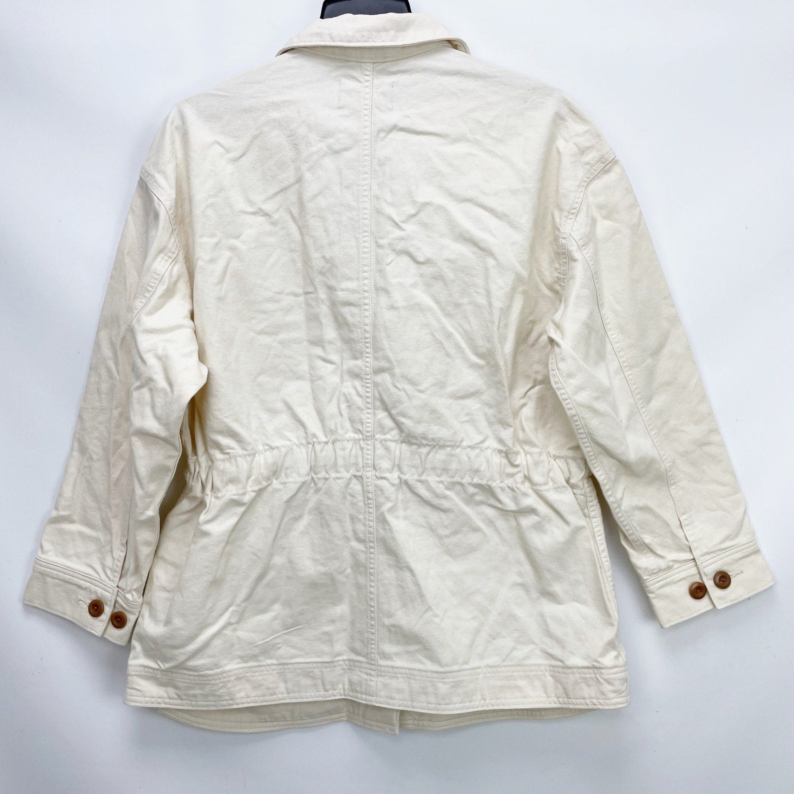 Everlane Womens The Cinchable Chore Jacket Medium Cream Bone NWT