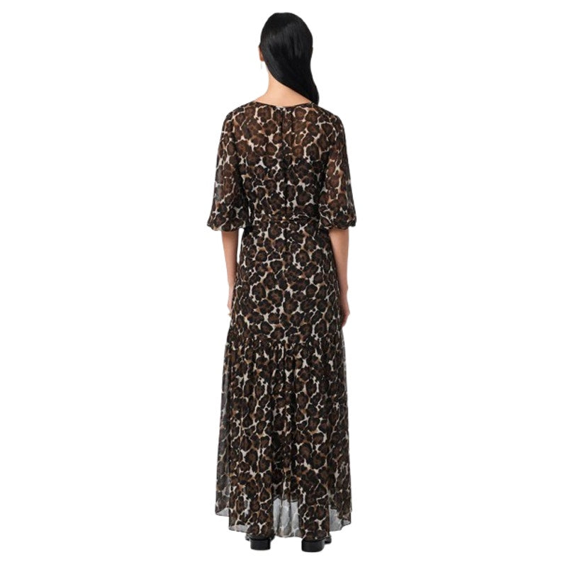 TRINA TURK Women's Shalina Tie-Waist Maxi Dress Small Lampoul Leopard NWT