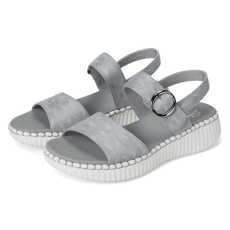 SKECHERS Womens Wilshire Boulevard Illusion of Love Sandals Size 7 Grey NIB