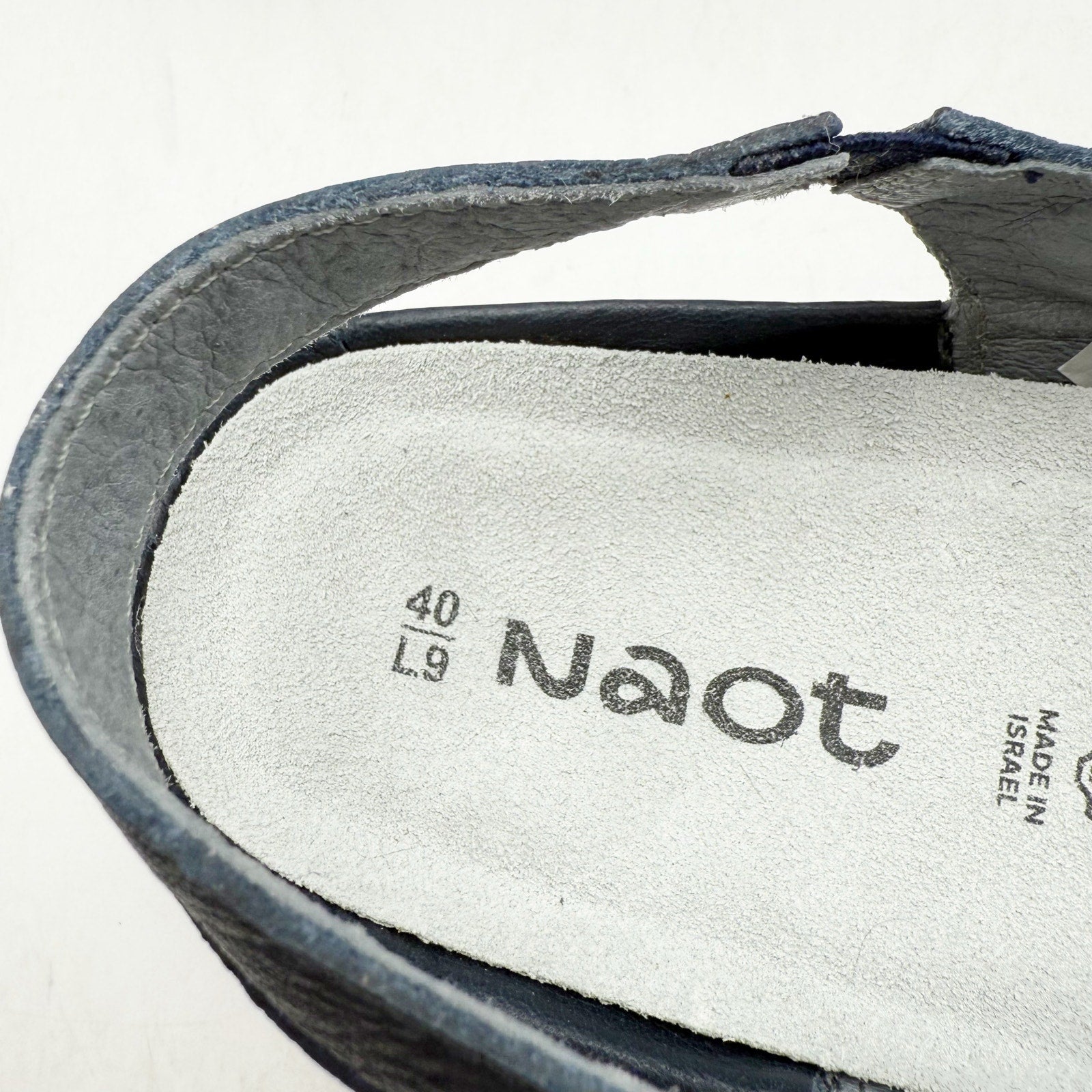Naot Womens Arataki Flat Sandals EU 40 US 9 Blue Ink Leather NIB
