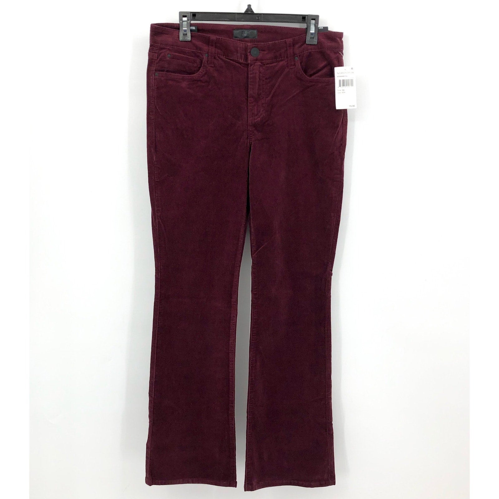 KUT FROM THE KLOTH Women's Karen Baby Boot Jeans Size 12 Red Wine Corduroy NWT