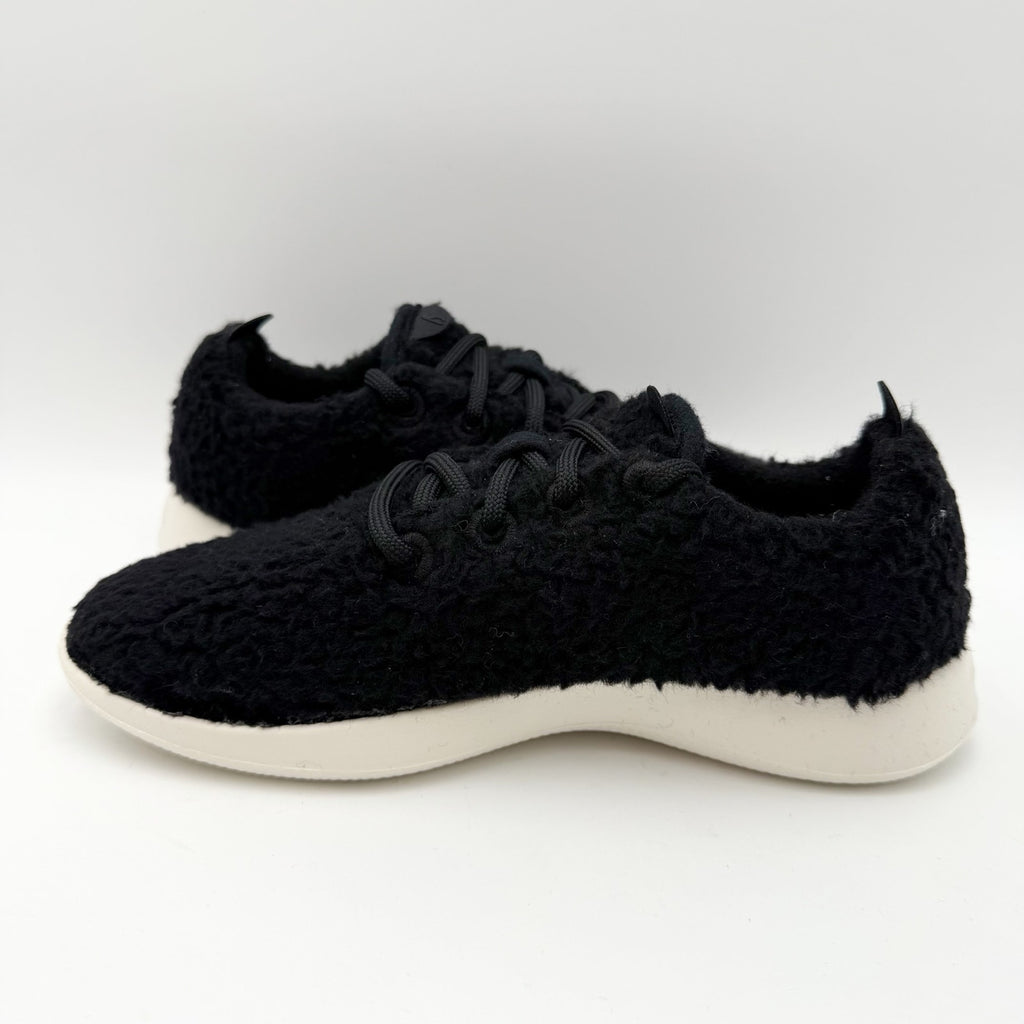 AllBirds Womens Runner Fluff Sneakers Size 6 EU 36 Black Merino Wool Comfort NIB