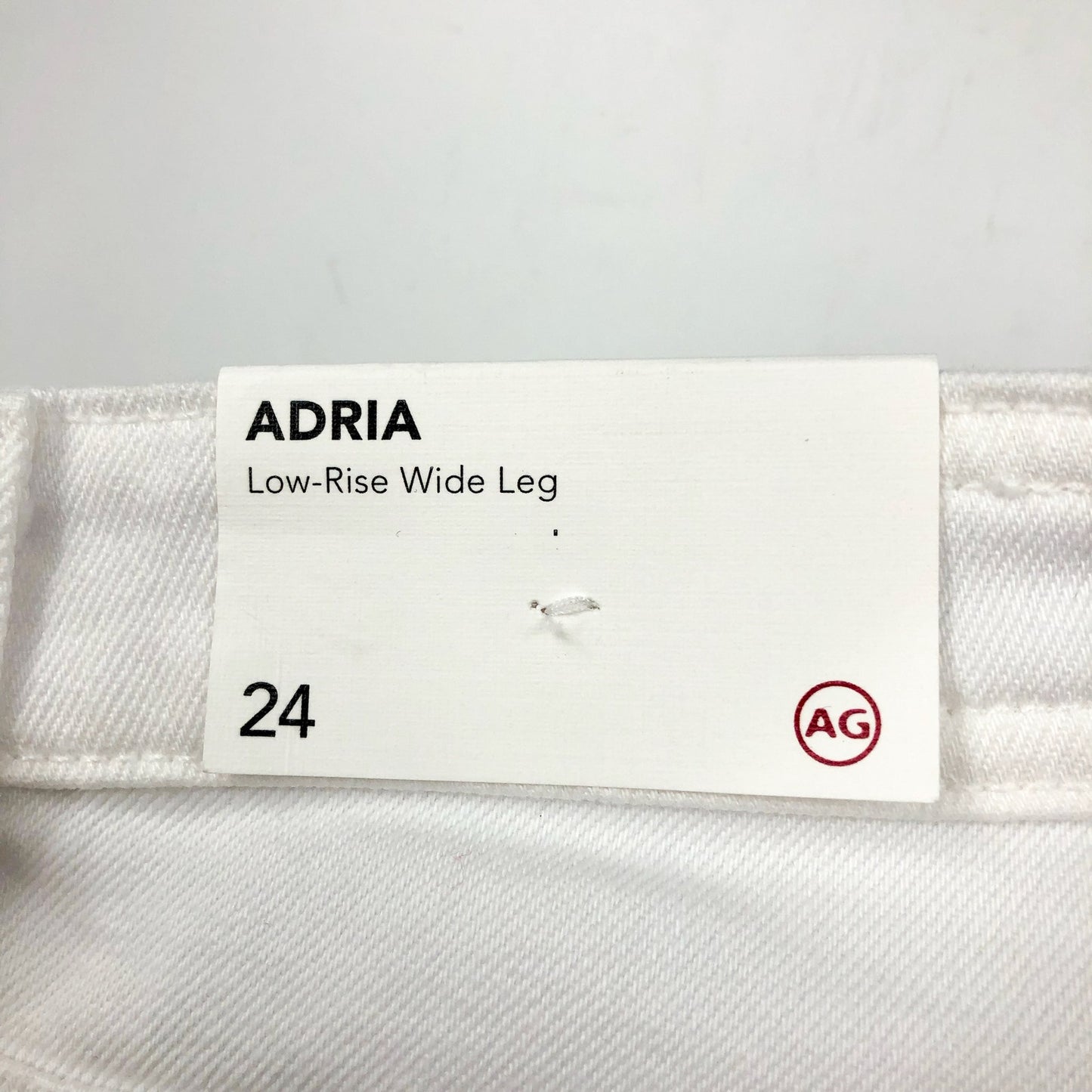 AG ADRIANO GOLDSCHMIED Womens Adria Wide Leg Jeans Size 24 White Low-Rise NWT