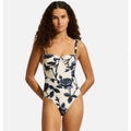 SEAFOLLY Rococo One Piece Swimsuits Size 4 Black Cream Floral Underwire NWT