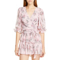LOVE SHACK FANCY Domino Wrap Top Large Pink Dream Floral Silk Long Sleeve NWOT