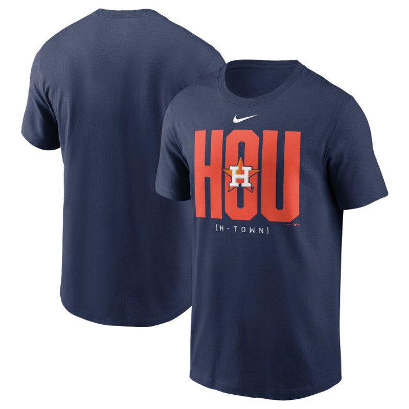 NIKE Mens Houston Astros Scoreboard T-Shirt Small Navy Short Sleeve NWT