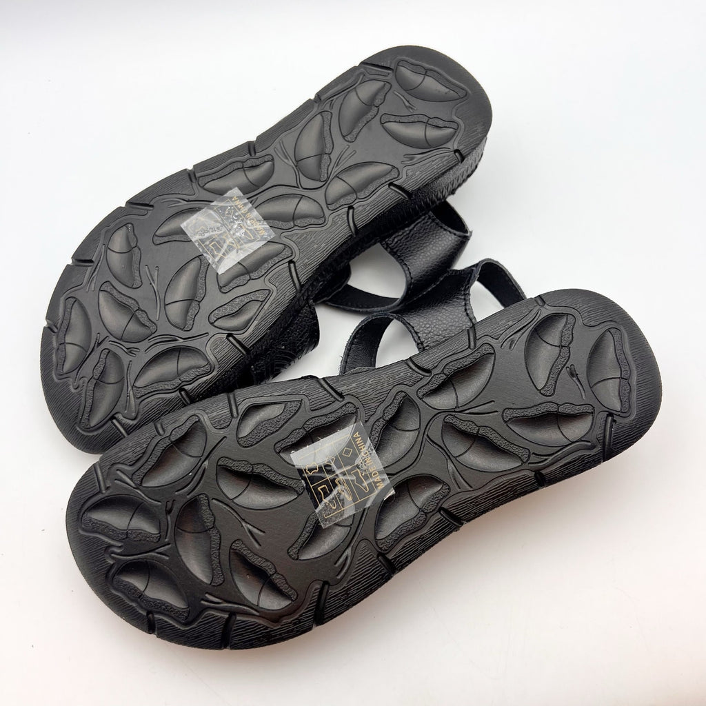 Spring Step Womens Hermila Sandals EU 37 US 6.5-7 Black Faux Leather NWOB