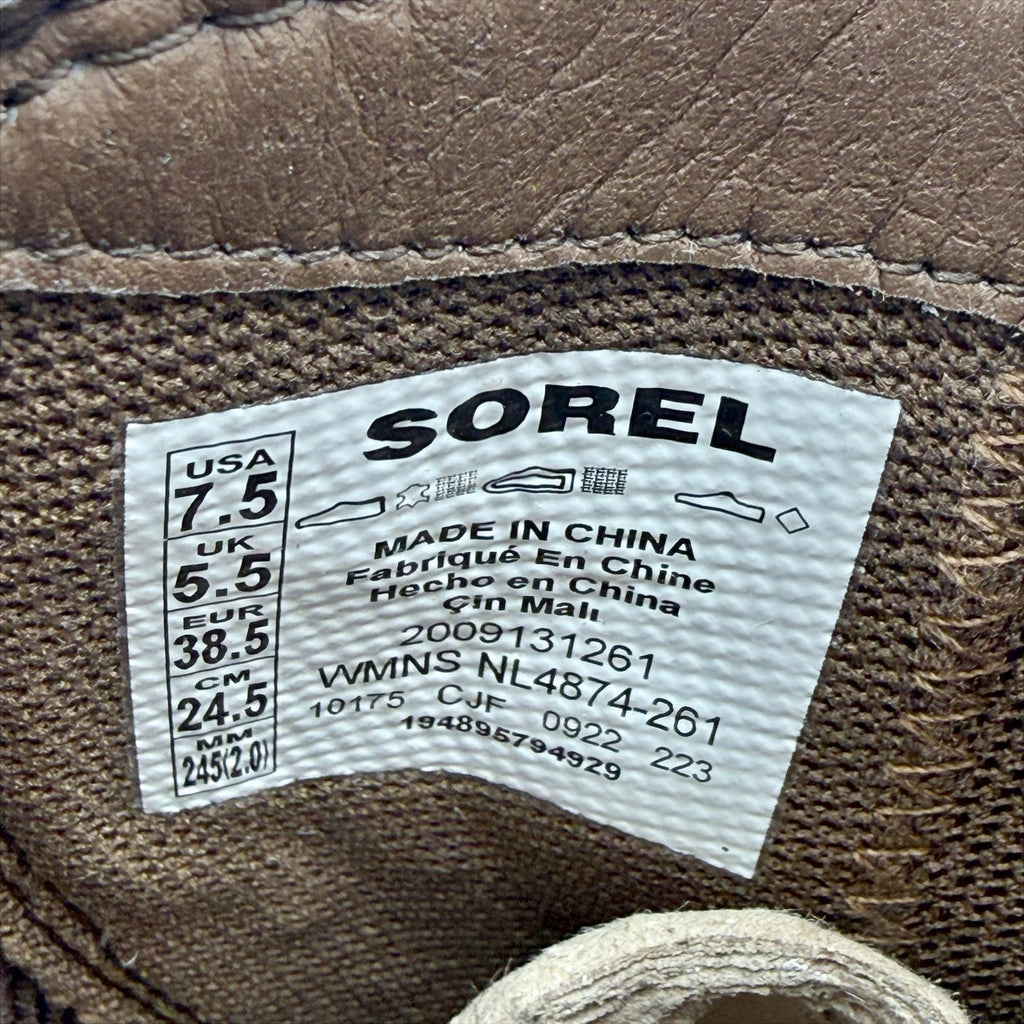 Sorel Womens Hi-Line Heel Chelsea Boots US 7.5 Taupe Tan Leather Waterproof NIB