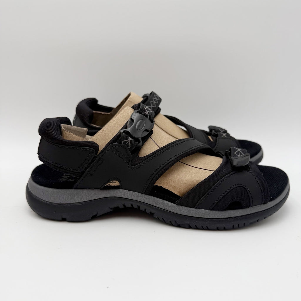 Naturalizer Womens Angeles III Sandals Size 8.5 M EU 38.5 Black Leather NIB