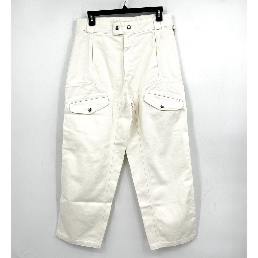 LACAUSA Women's Diego Cargo Trouser Jeans Size 2 Parchment Whit High Rise NWT