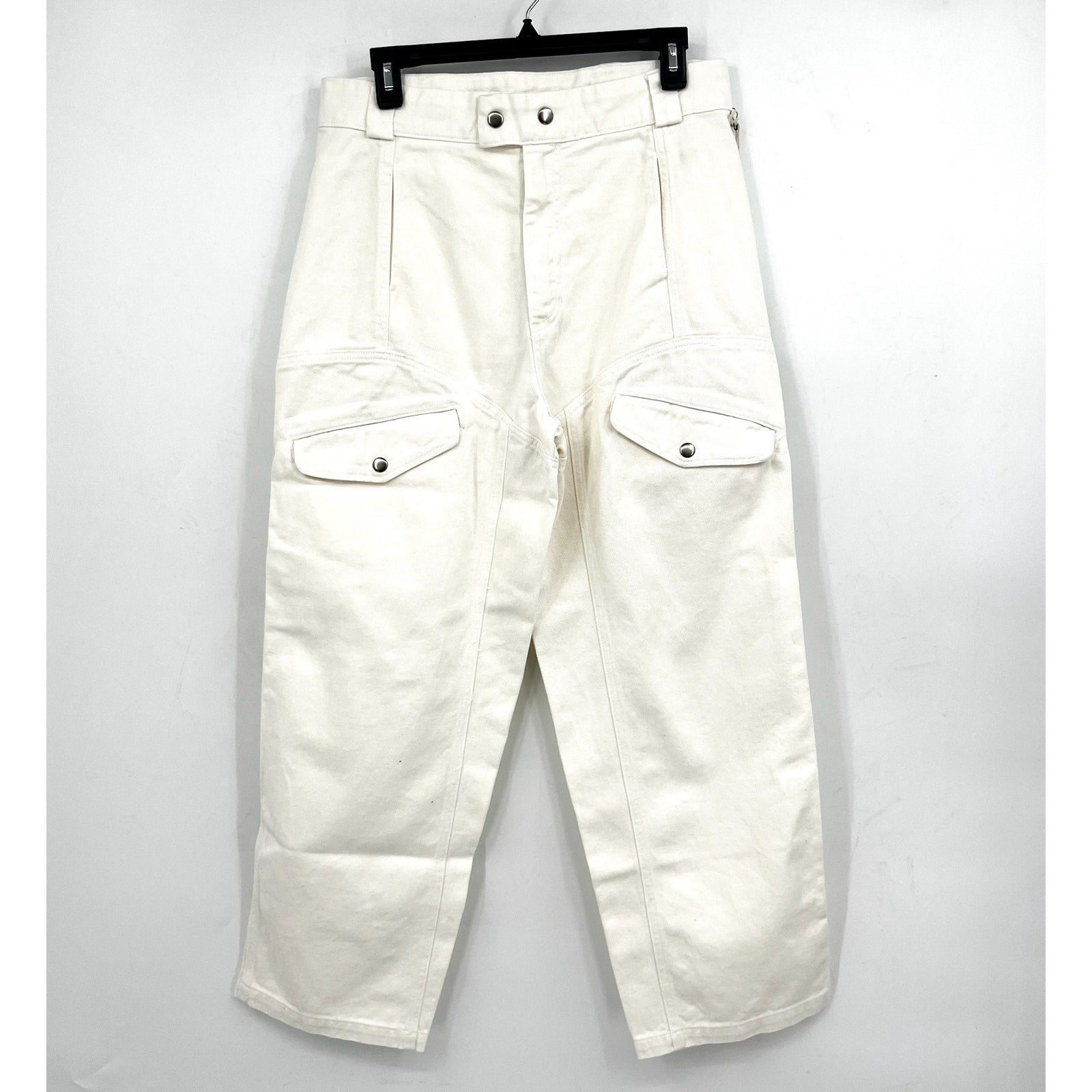 LACAUSA Women's Diego Cargo Trouser Jeans Size 2 Parchment Whit High Rise NWT