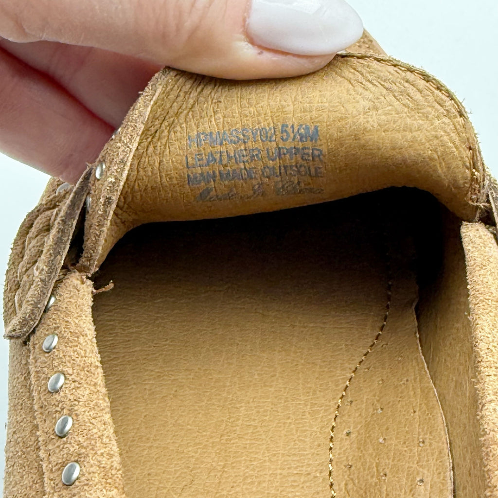 Donald Pliner Womens Massy Loafers US 5.5M EU 36 Brown Suede Studs NWOB