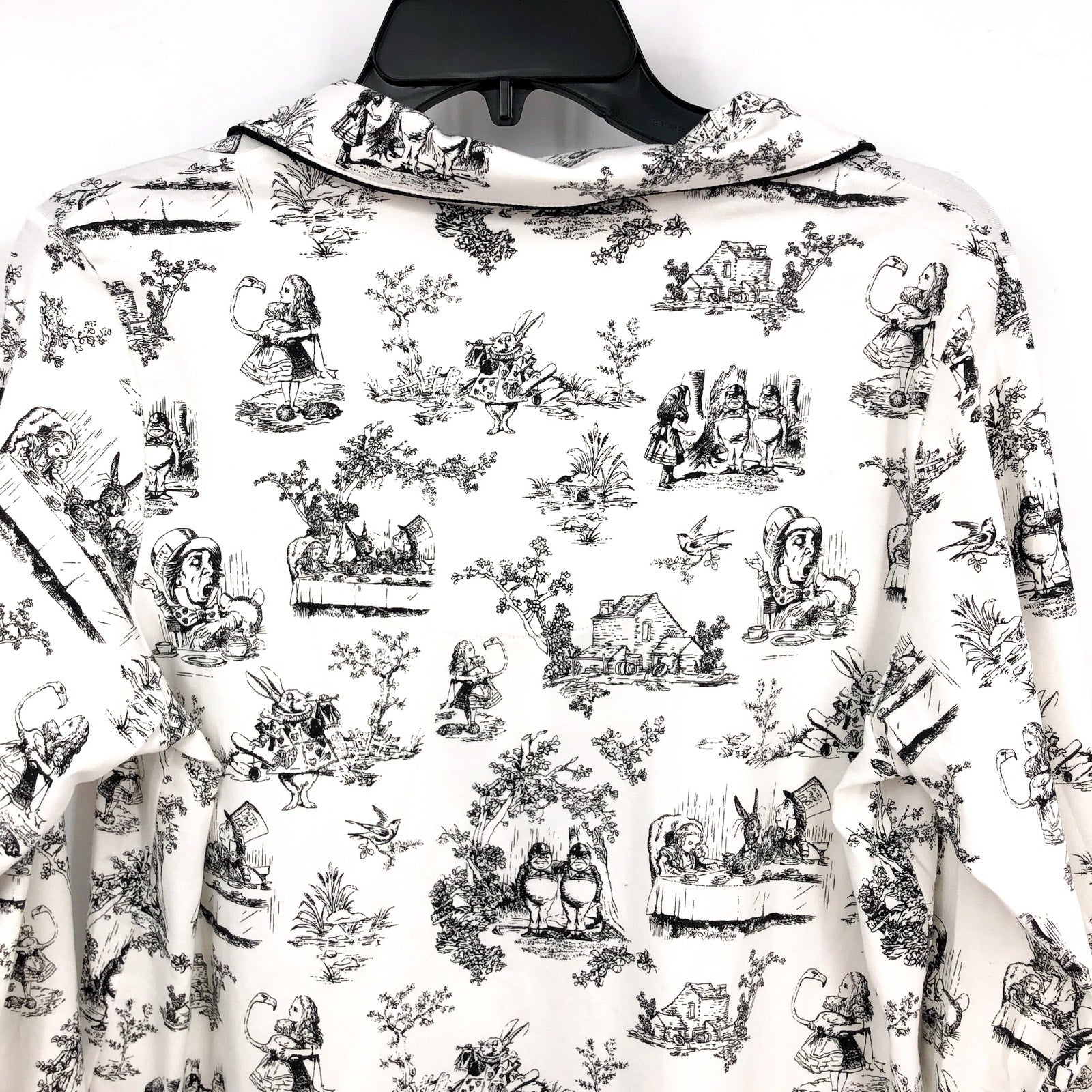 BEDHEAD PJs Womens Alice In Wonderland Pajama Set Small White Long Sleeve NWT