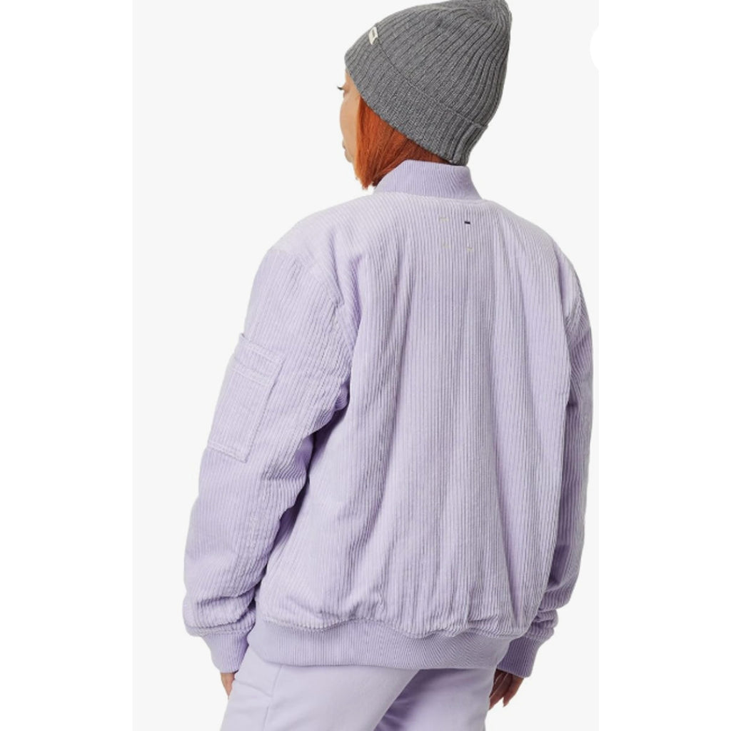LABEL Unisex Go-To Corduroy Bomber Jacket XL Lavender Purple Full Zip NWT
