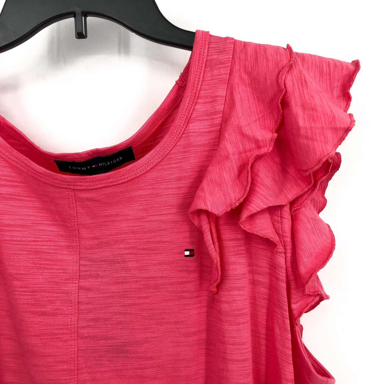 TOMMY HILFIGER Women's Knit Dress Large Pink Short Sleeve Cotton Modal NWT