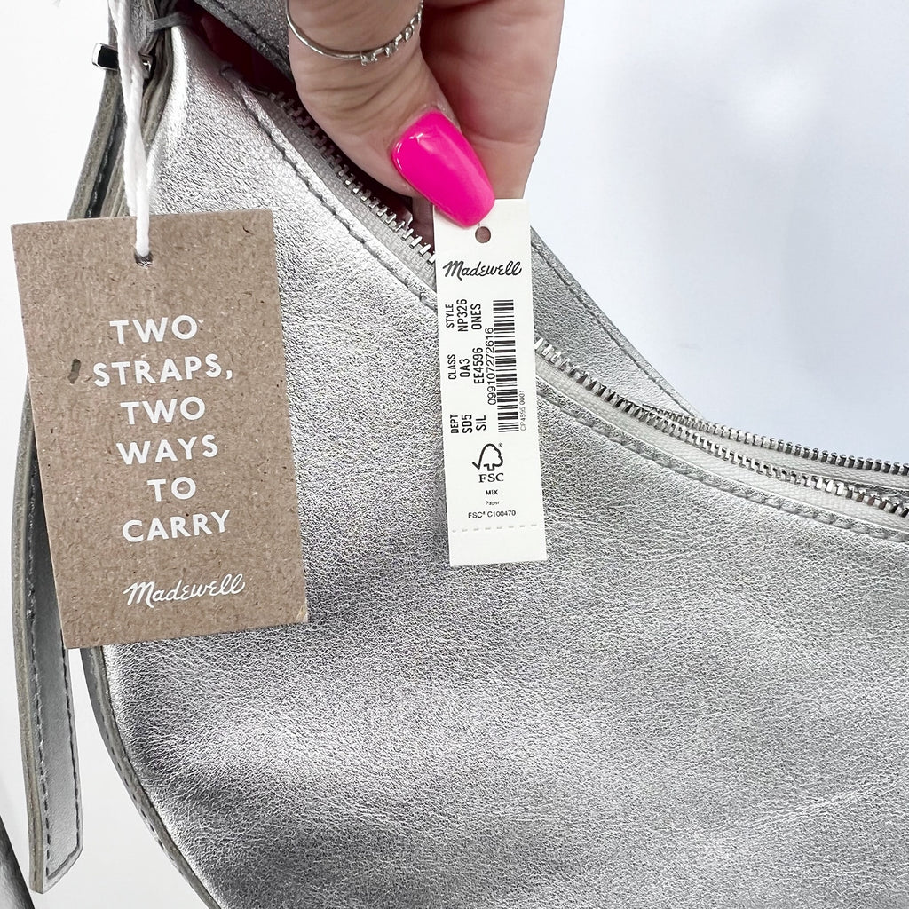 MADEWELL Essential Convertible Top Handle Crossbody Mini Bag Silver NP326 NWT