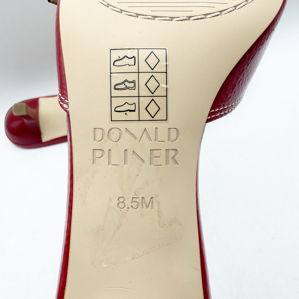 Donald Pliner Womens Cherry Heeled Sandal US 8.5 M Red Patent Leather NWOB