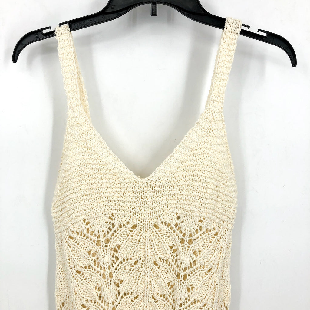 L*SPACE Women's Lisola Cover-Up Tank Dress Small Cream Crochet NWT
